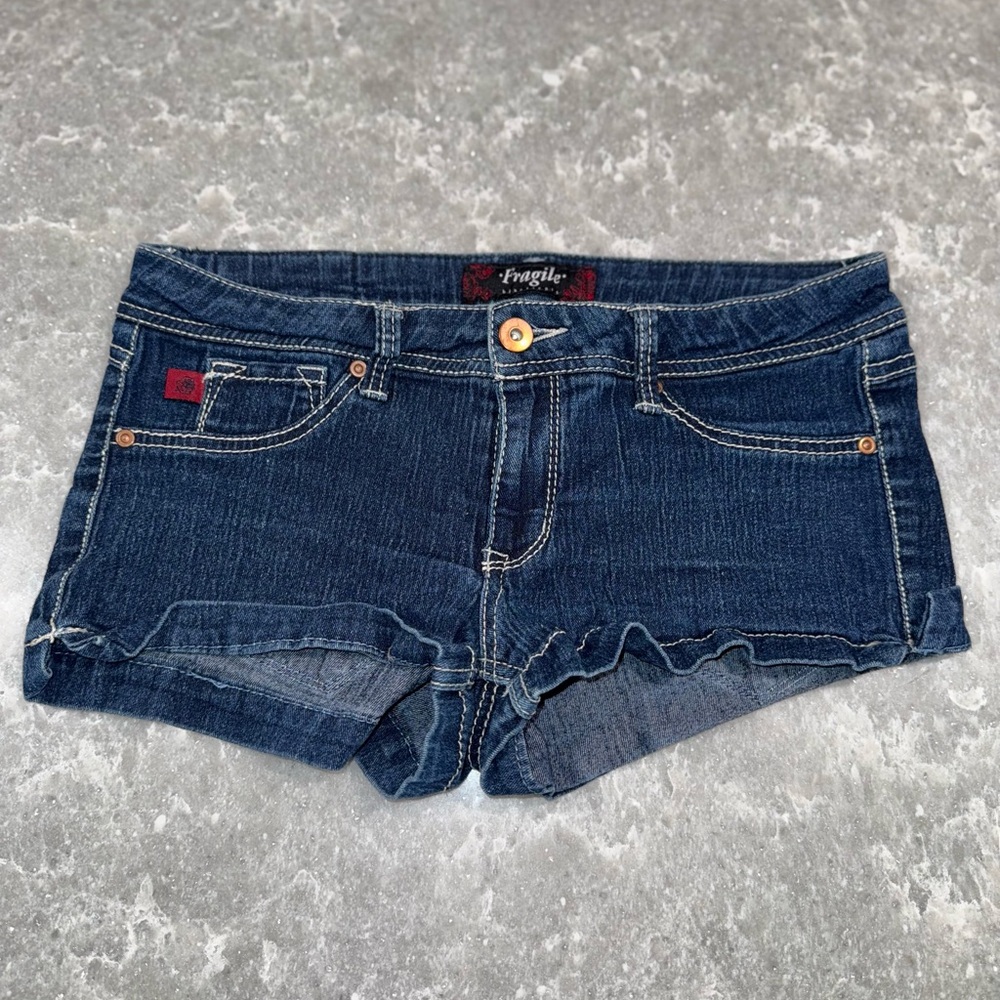 Fragile Women's Dark Blue Jean Shorts